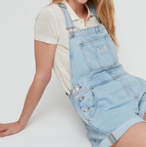 Levi's Vintage Denim Shortalls Short Overalls Light Wash Distressed sz.L / 31